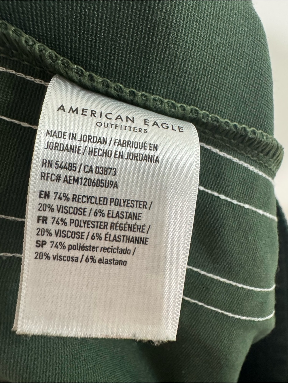 American Eagle‎ Forest Green Track Joggers White Side Stripes Small - Picture 4 of 4